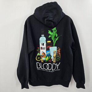 Skate Mental Mens Bloody‎ Mary Hot Sauce Graphic Hoodie Black Pullover Medium